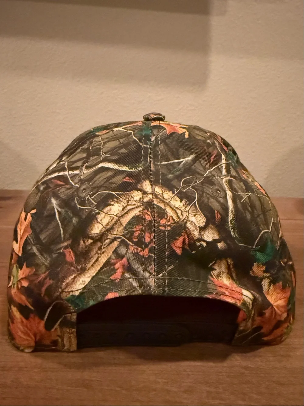 Stranger Things hard to find bright orange and camo embroidered SnapBack hat